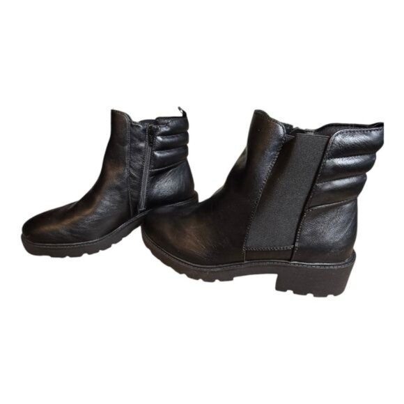 White Mountain Black Leather Ankle Booties - Picture 4 of 16